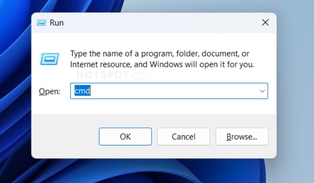 Laptop hotspot setup in CMD