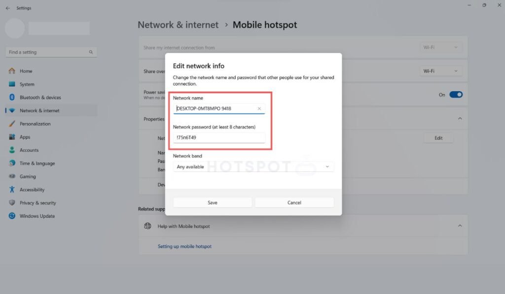 Windows 11 Hotspot Setup